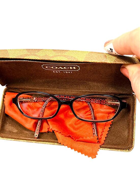 Coach Other - Coach Children’s Eyeglasses Pink Black Signature Print Frames with Coach Case